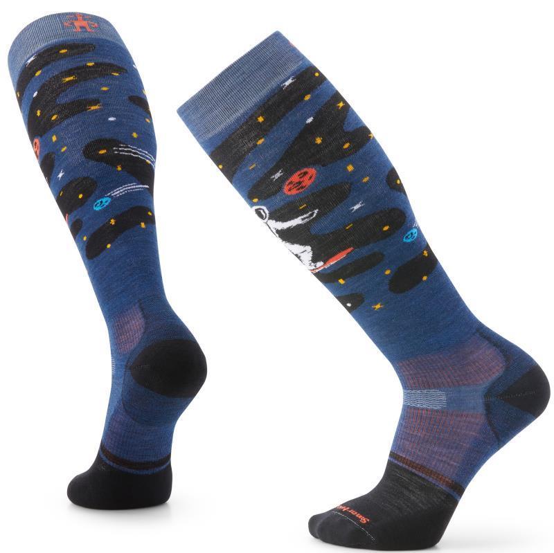 Snowboard Targeted Cushion Astronaut Over The Calf Socks - Mens - Alpine Blue 1