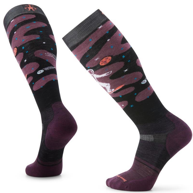 Snowboard Targeted Cushion Astronaut Over The Calf Socks - Mens - Black 1