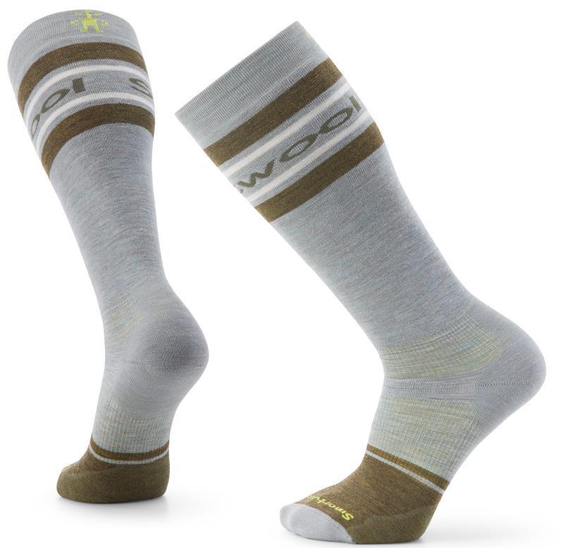 Snowboard Targeted Cushion Logo Over The Calf Socks - Mens - lunar gray 1