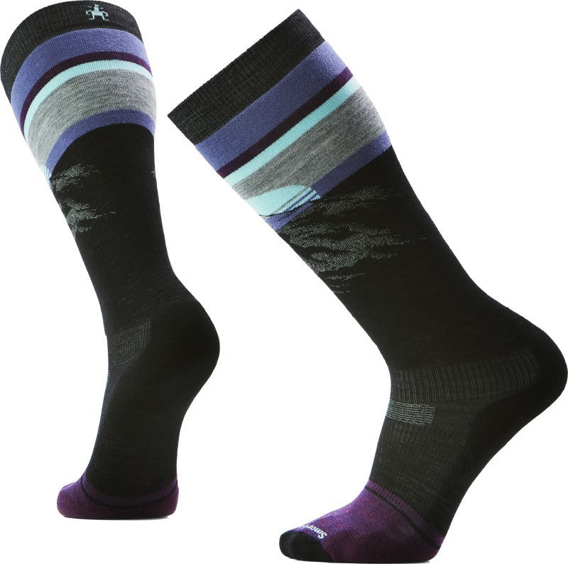 Snowboard Targeted Cushion Mountain Sunrise Over The Calf Socks - Mens - black 1