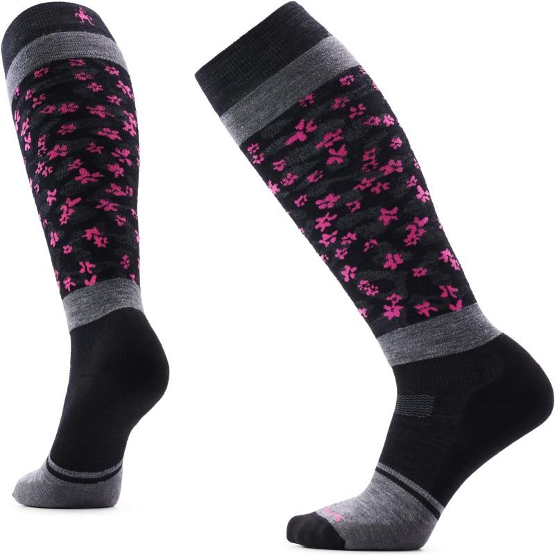 Snowboard Targeted Cushion Wild Blossom Over the Calf Socks - Womens - black 1