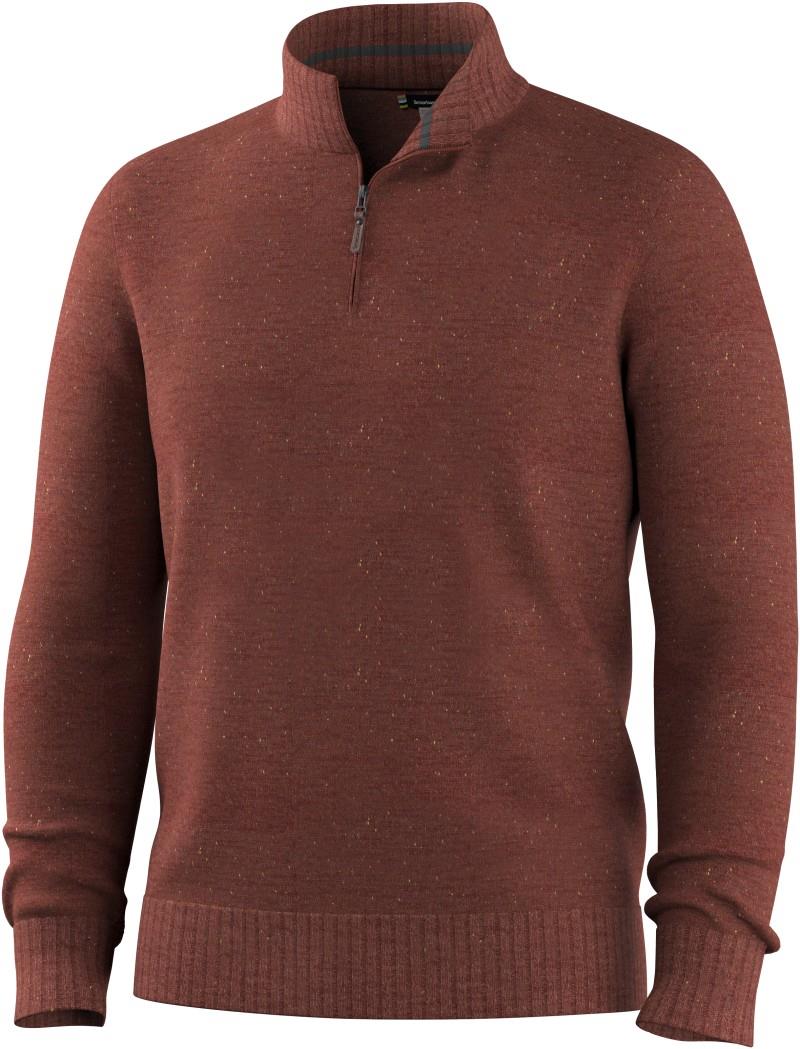 Sparwood 1/4 Zip Sweater - Mens - burnt sienna donegal 1
