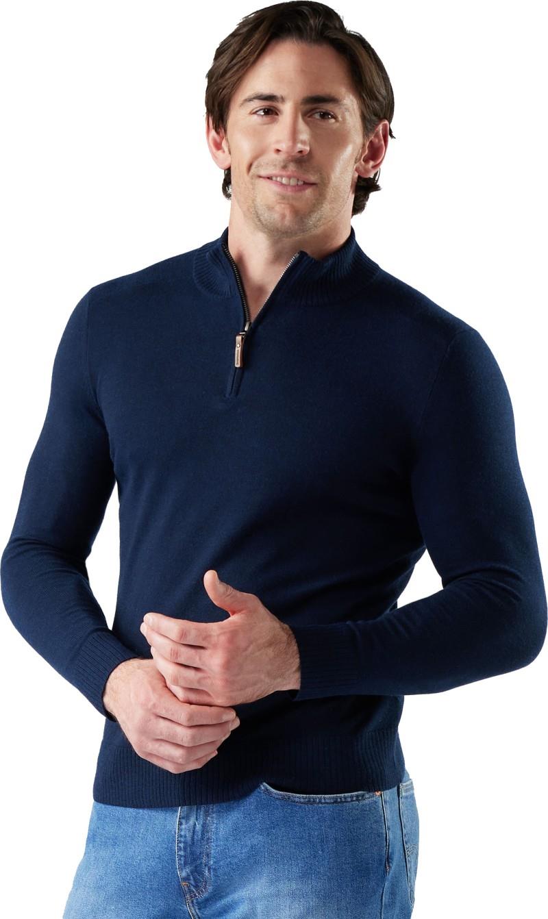 Sparwood 1/4 Zip Sweater - Mens - deep navy heather 1