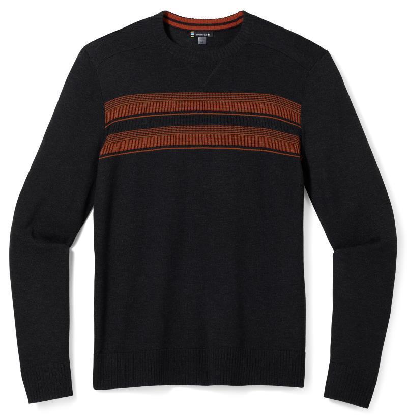 Sparwood Stripe Crew Sweater - Mens - Charcoal Heather / Picante Heather 1