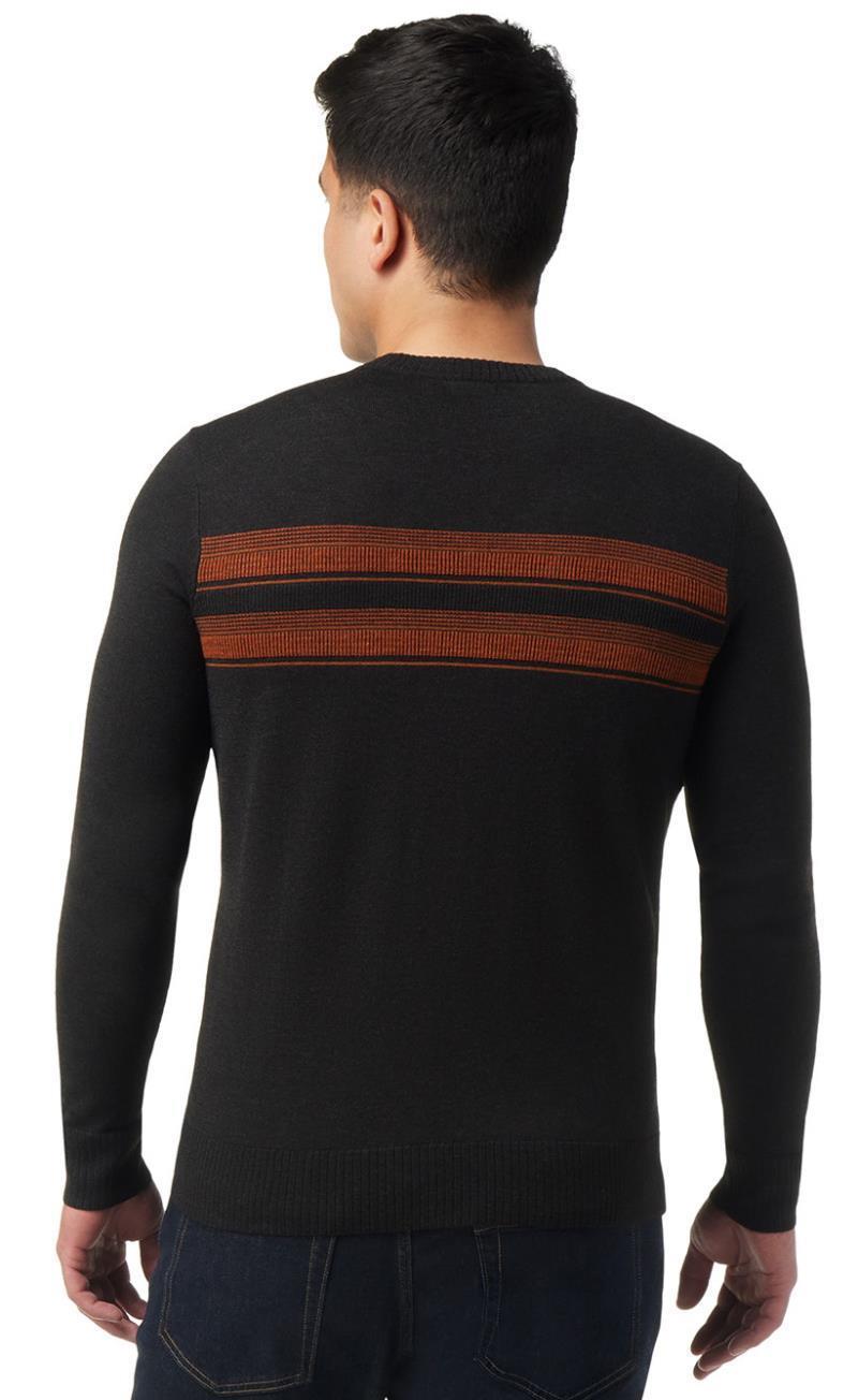 Sparwood Stripe Crew Sweater - Mens - Charcoal Heather / Picante Heather 3