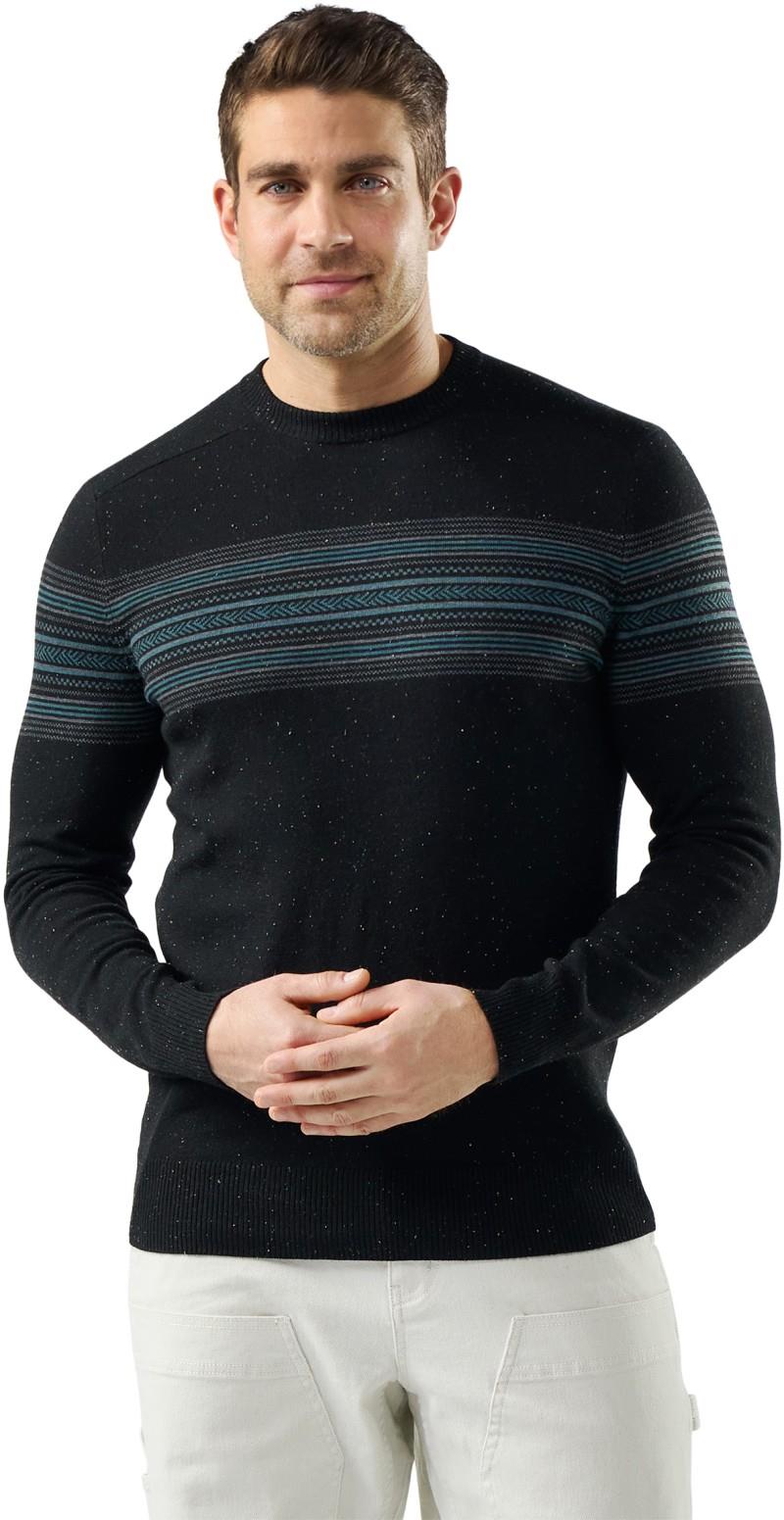 Sparwood Stripe Crew Sweater - Mens - black donegal 1