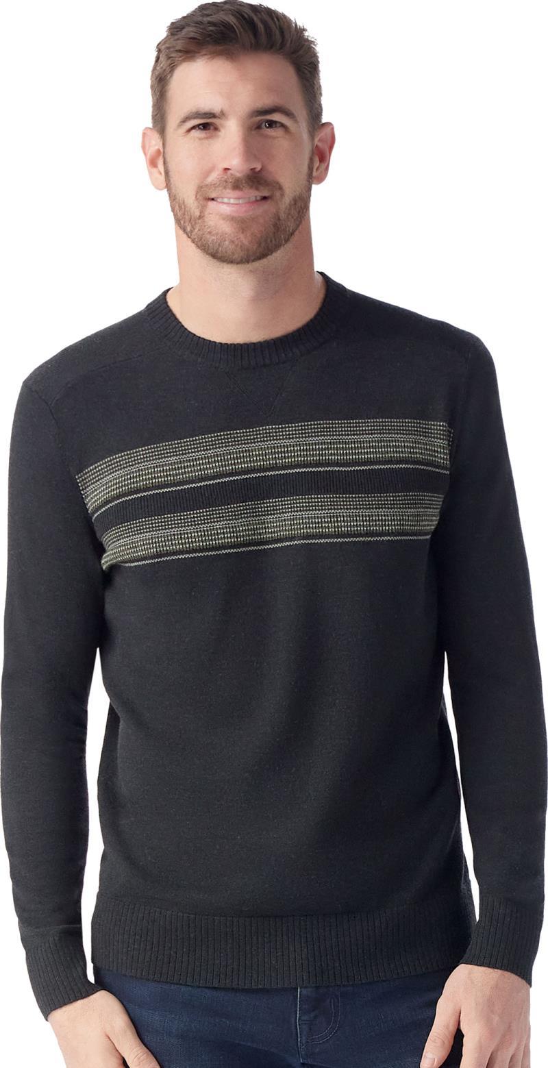 Sparwood Stripe Crew Sweater - Mens - charcoal / winter moss 1