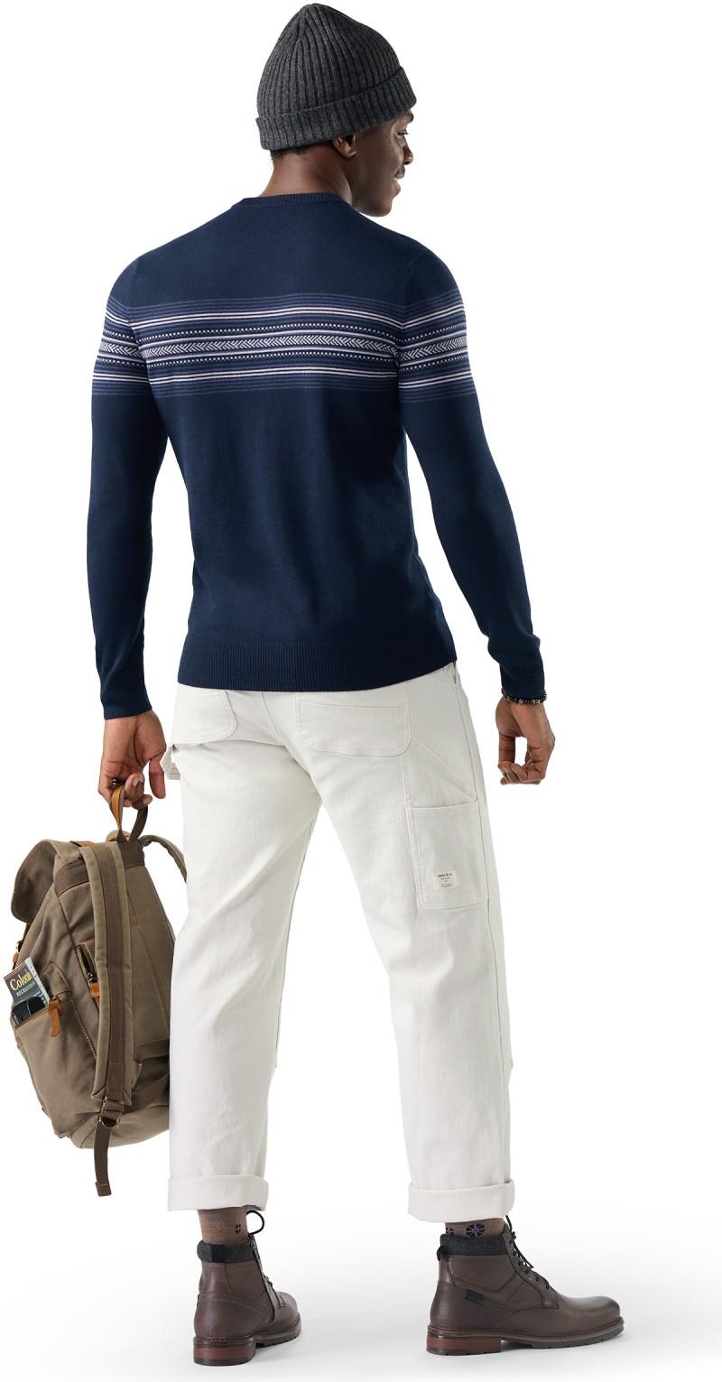 Sparwood Stripe Crew Sweater - Mens - deep navy 1