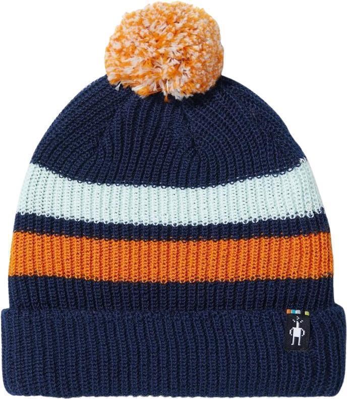 Stripe Pom Beanie - Kids - Deep Navy 1