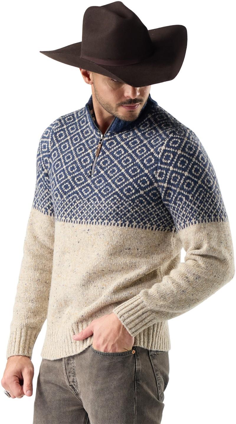 Summit 1/4 Zip Sweater - Mens - oat heather 1