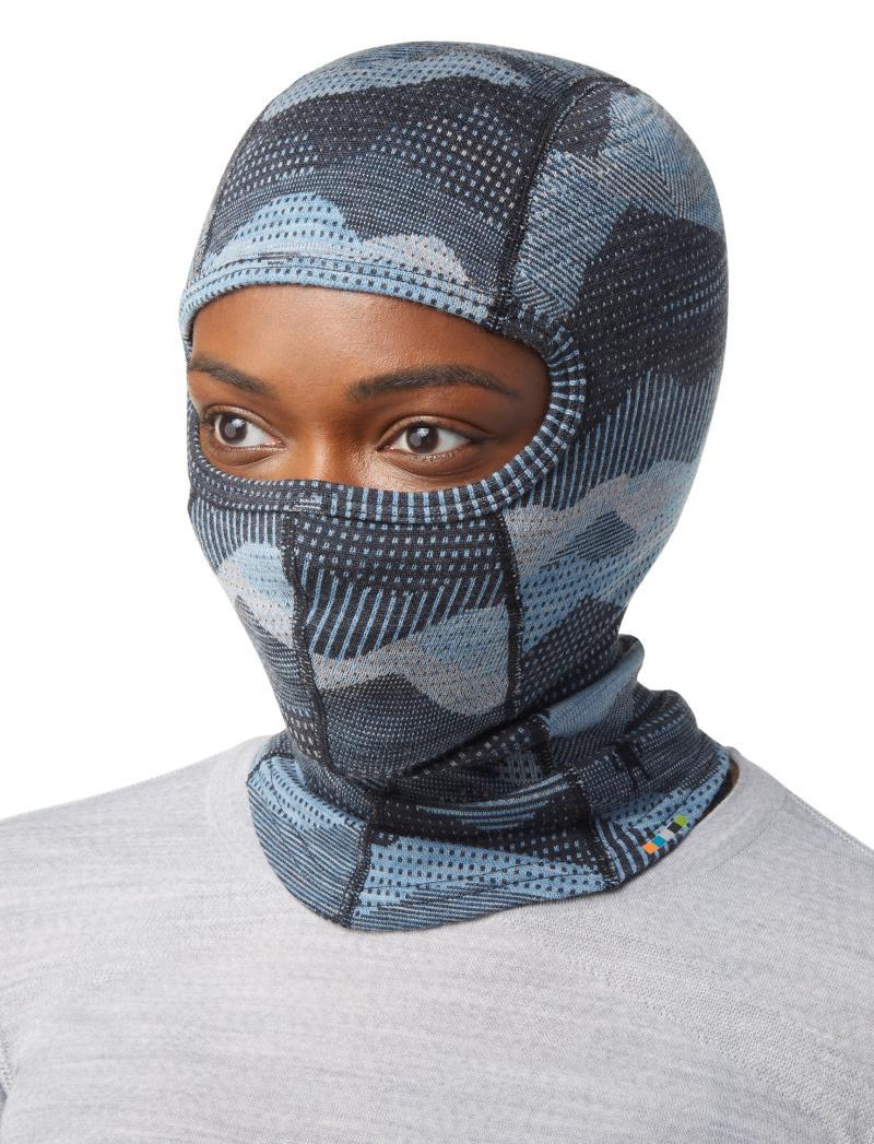 Thermal (250) Merino Pattern Balaclava - mist blue mountain scape 1