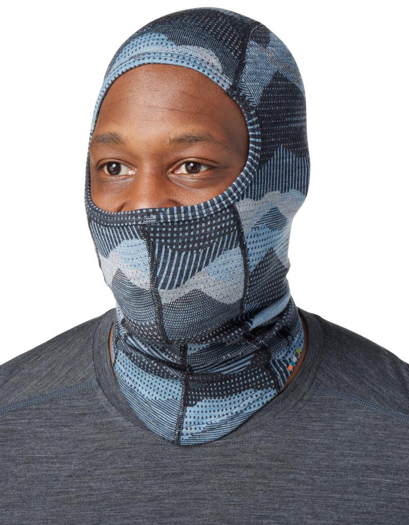 Thermal (250) Merino Pattern Balaclava - mist blue mountain scape 1