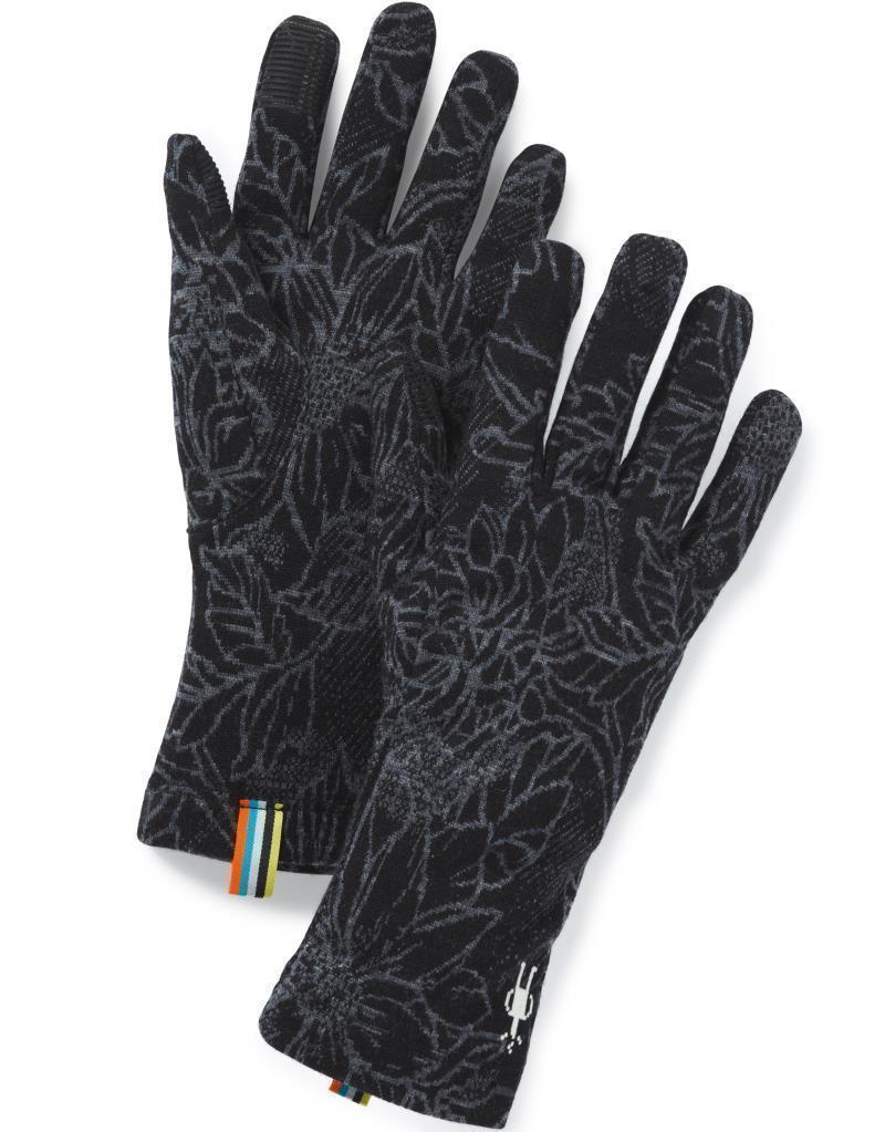 Thermal (250) Merino Pattern Gloves - Black Traced Dahlia 1
