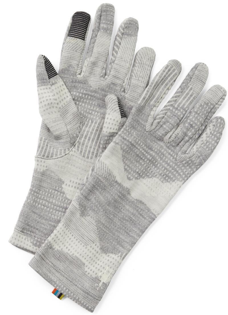 Thermal (250) Merino Pattern Gloves - Light Gray Mountain Scape 1