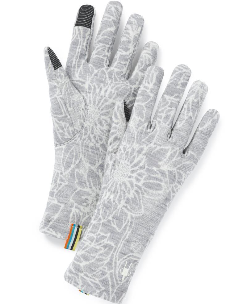 Thermal (250) Merino Pattern Gloves - Light Gray Traced Dahlia 1