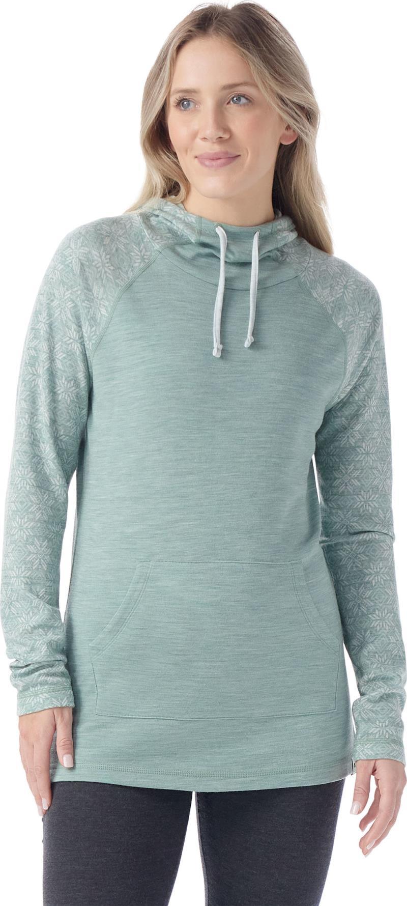 Thermal Merino 250 Drape Neck Hoodie - Womens - Arctic Green Digi Snow 2