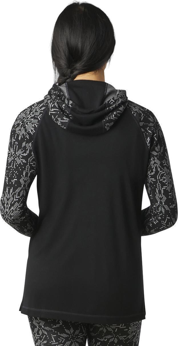 Thermal Merino 250 Drape Neck Hoodie - Womens - Black Digital Snowflake 3