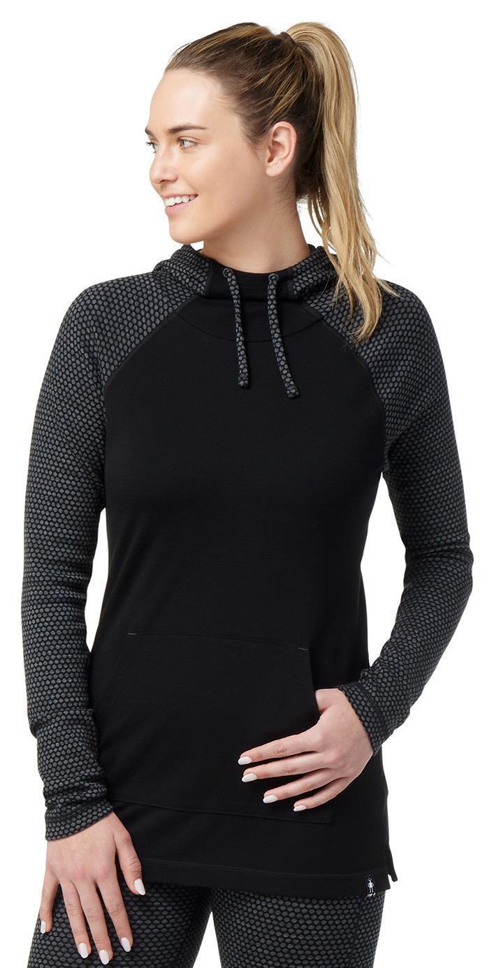 Thermal Merino 250 Drape Neck Hoodie - Womens - Black Dot 2