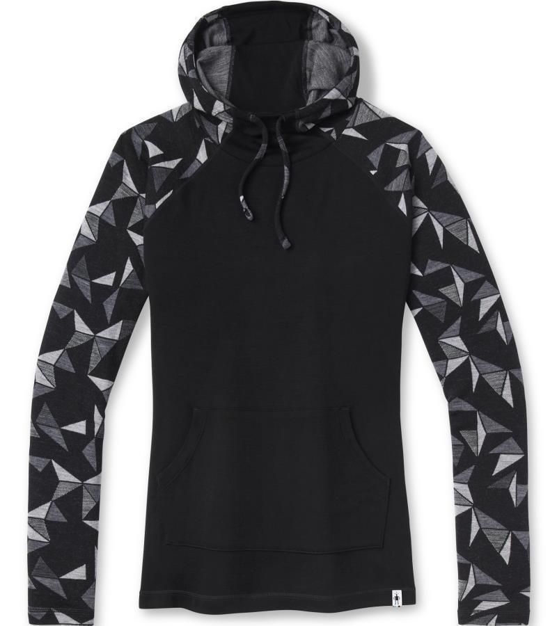 Thermal Merino 250 Drape Neck Hoodie - Womens - Black Pinwheel 1