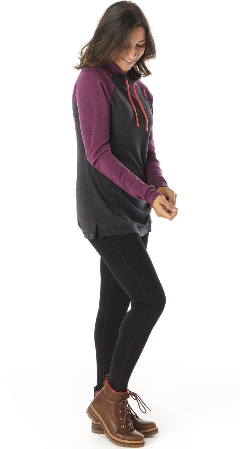 Thermal Merino 250 Drape Neck Hoodie - Womens - Charcoal Heather 2