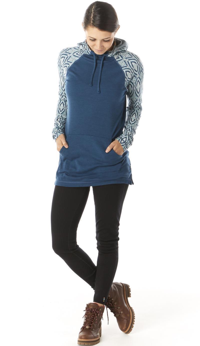 Thermal Merino 250 Drape Neck Hoodie - Womens - Deep Marlin Heather 2