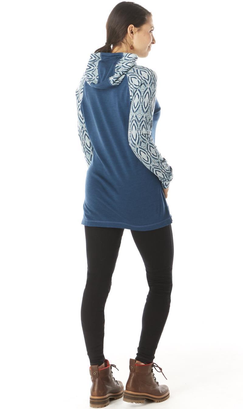 Thermal Merino 250 Drape Neck Hoodie - Womens - Deep Marlin Heather 3
