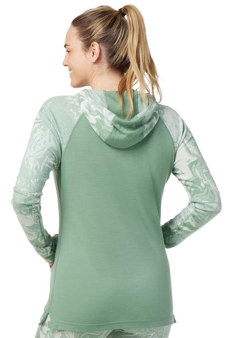 Thermal Merino 250 Drape Neck Hoodie - Womens - Jade Marble 3