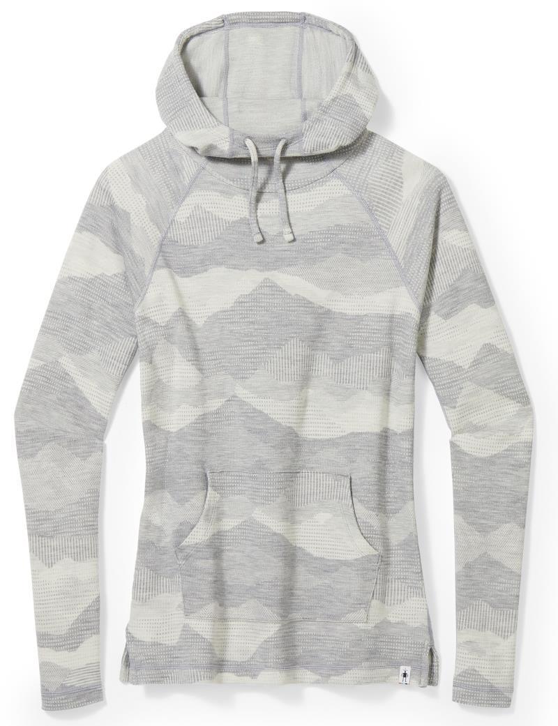 Thermal Merino 250 Drape Neck Hoodie - Womens - Light Gray Mountain Scape 1
