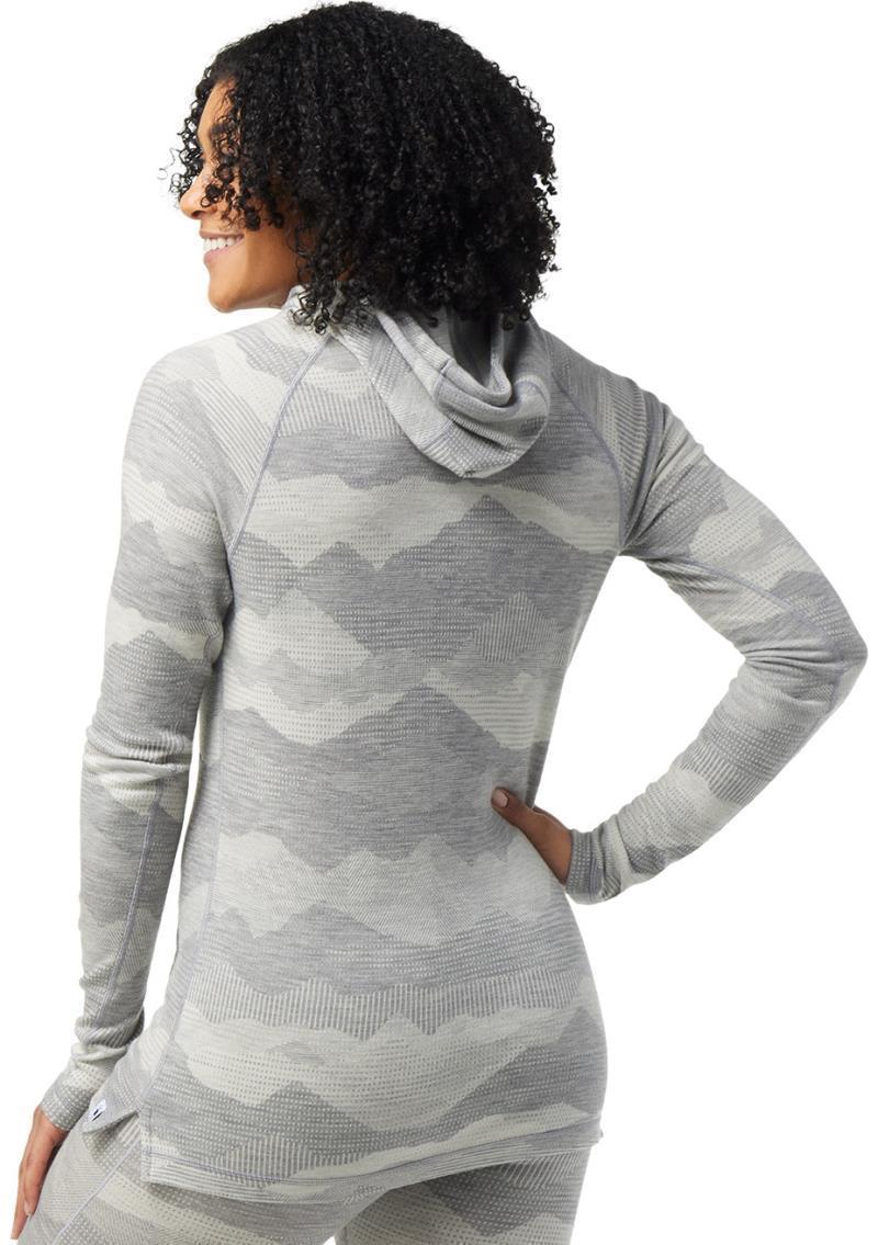 Thermal Merino 250 Drape Neck Hoodie - Womens - Light Gray Mountain Scape 3