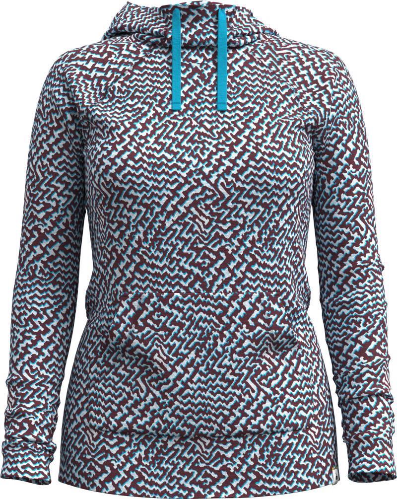 Thermal Merino 250 Drape Neck Hoodie - Womens - Purple Iris Retro Line 1