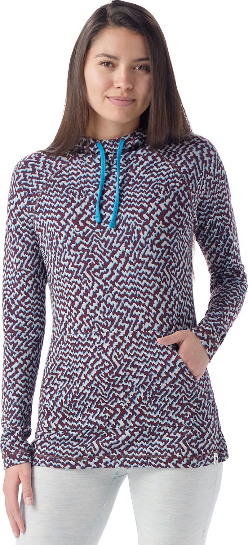 Thermal Merino 250 Drape Neck Hoodie - Womens - Purple Iris Retro Line 2