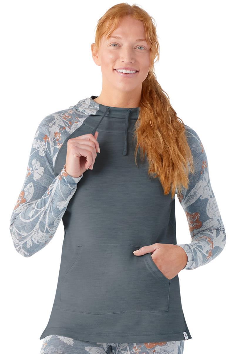 Thermal Merino 250 Drape Neck Hoodie - Womens - Winter Sky Floral 2