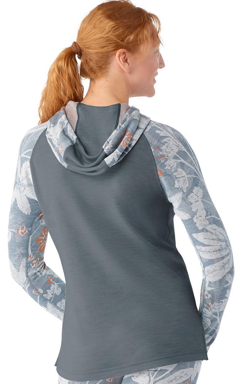 Thermal Merino 250 Drape Neck Hoodie - Womens - Winter Sky Floral 3