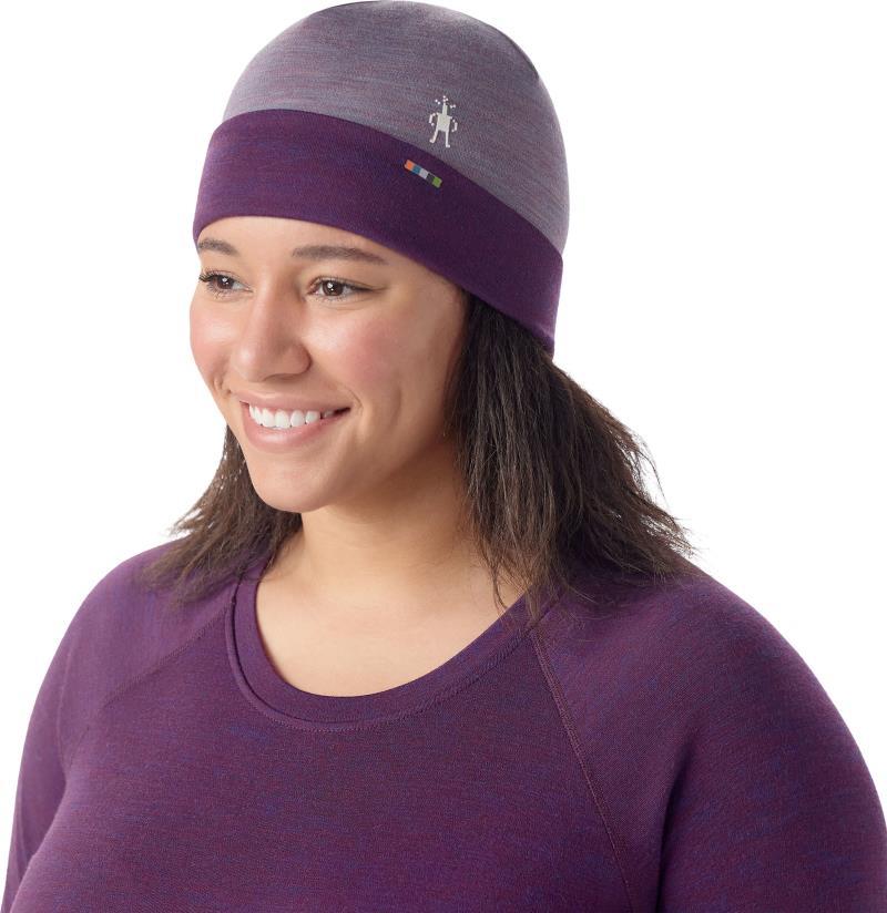 Thermal Merino 250 Reversible Cuffed Beanie - Chalk Violet Heather 1