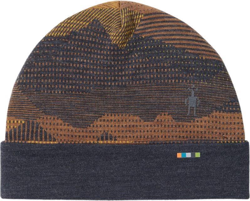 Thermal Merino 250 Reversible Cuffed Beanie - Charcoal Mountain Scape 1