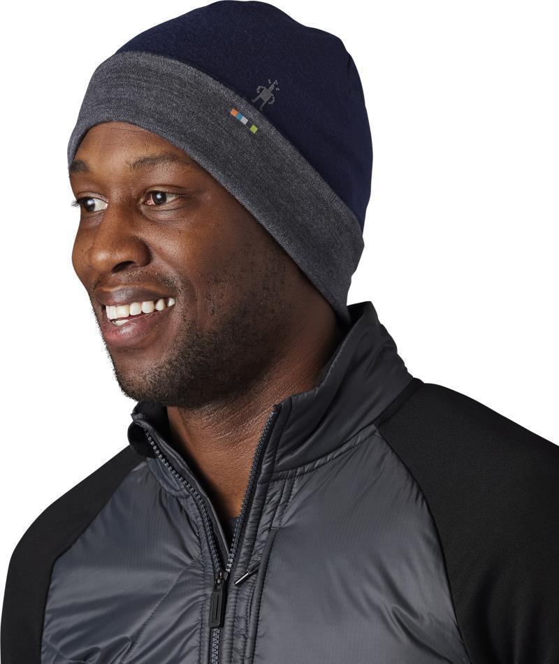 Thermal Merino 250 Reversible Cuffed Beanie - Deep Navy / Medium Gray Heather 3