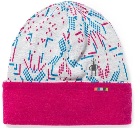 Thermal Merino 250 Reversible Cuffed Beanie - Kids - Winter White Digital Snowflake 1