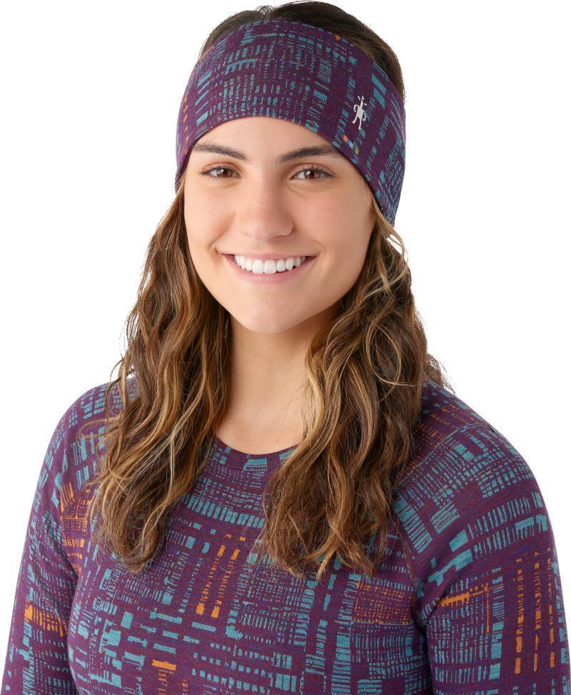 Thermal Merino 250 Reversible Headband - Purple Iris Digi Plaid 2