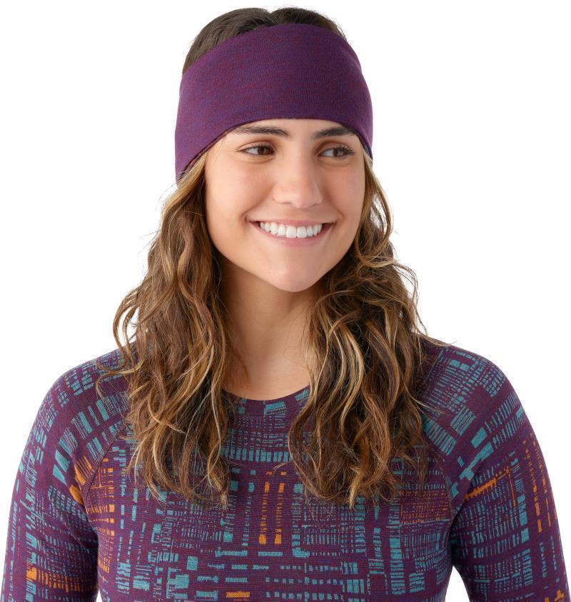 Thermal Merino 250 Reversible Headband - Purple Iris Digi Plaid 3