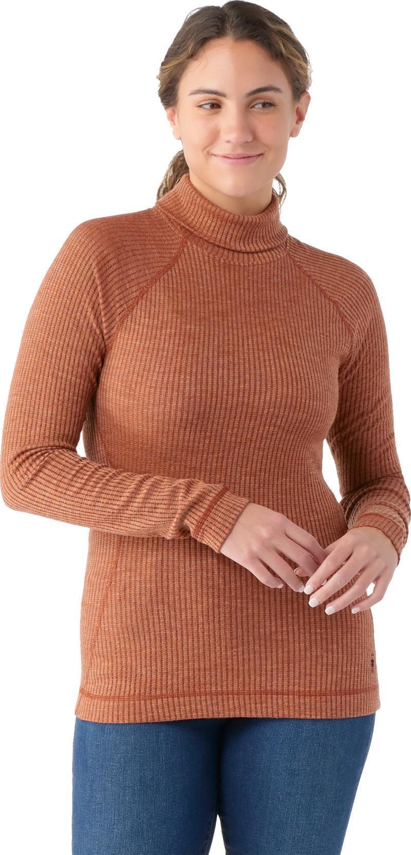 Thermal Merino 250 Rib Turtleneck - Womens - Pecan Brown Heather 2