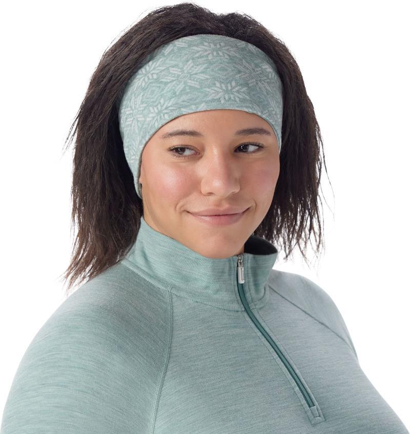 Thermal Merino Colorblock Headband - Arctic Green Digi Snow 2