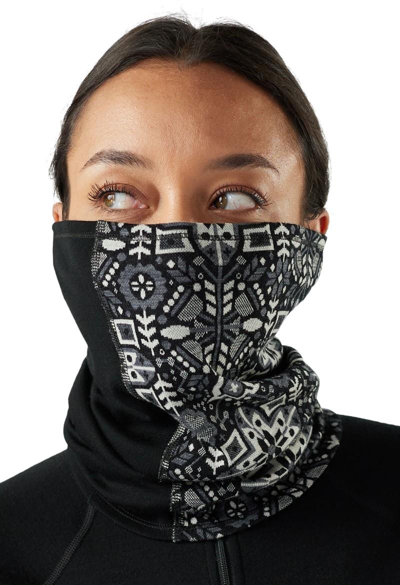 Thermal Merino Colorblock Neck Gaiter - black deco floral 1