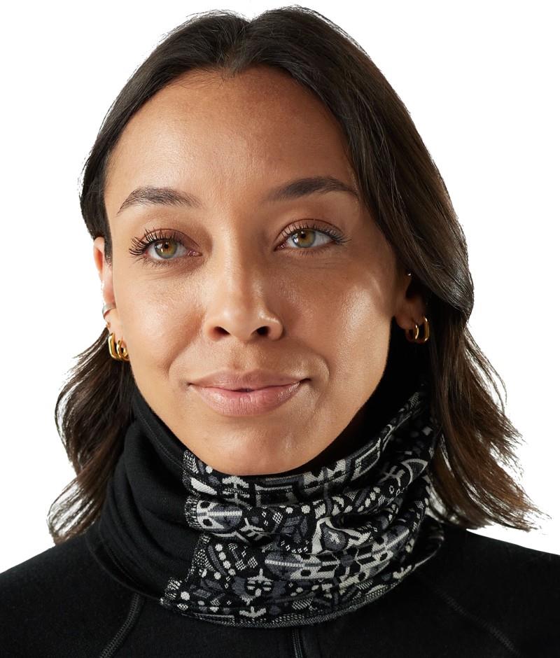 Thermal Merino Colorblock Neck Gaiter - black deco floral 1