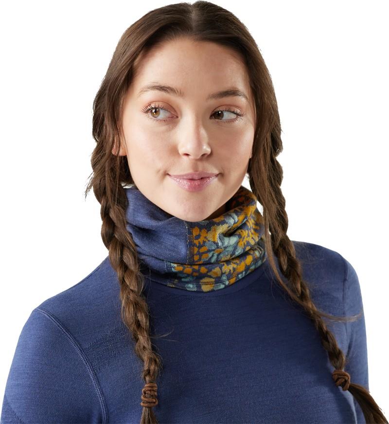 Thermal Merino Colorblock Neck Gaiter - nightfall blue floral 1
