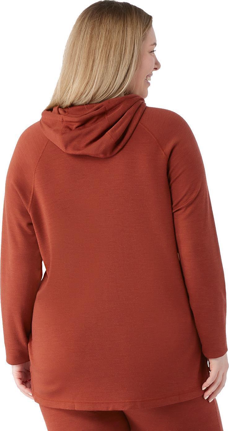 Thermal Merino Drape Neck Hoodie Plus - Womens - Pecan Brown Heather 3