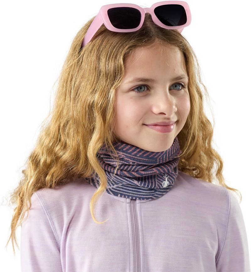 Thermal Merino Neck Gaiter - Kids - indigo linear peaks 1