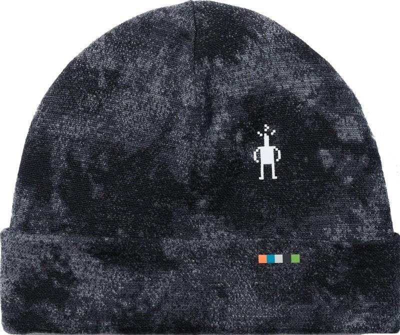 Thermal Merino Reversible Cuffed Beanie - Kids - black tie dye 1