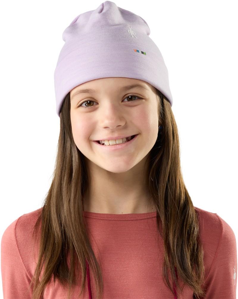 Thermal Merino Reversible Cuffed Beanie - Kids - lavender sky heather 1