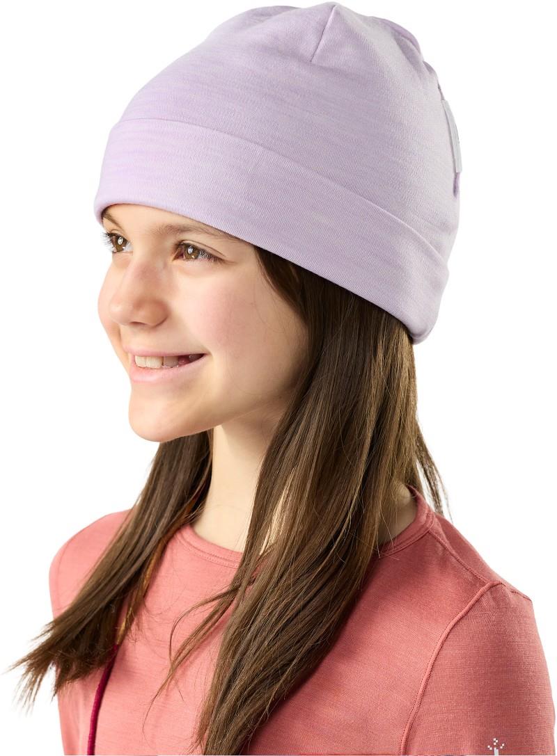 Thermal Merino Reversible Cuffed Beanie - Kids - lavender sky heather 1