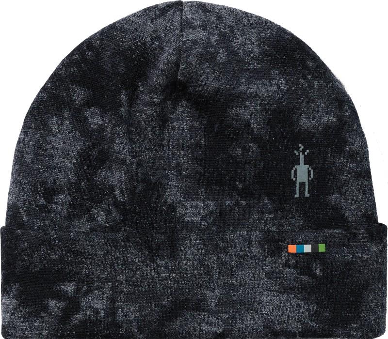 Thermal Merino Reversible Cuffed Beanie - black tie dye 1